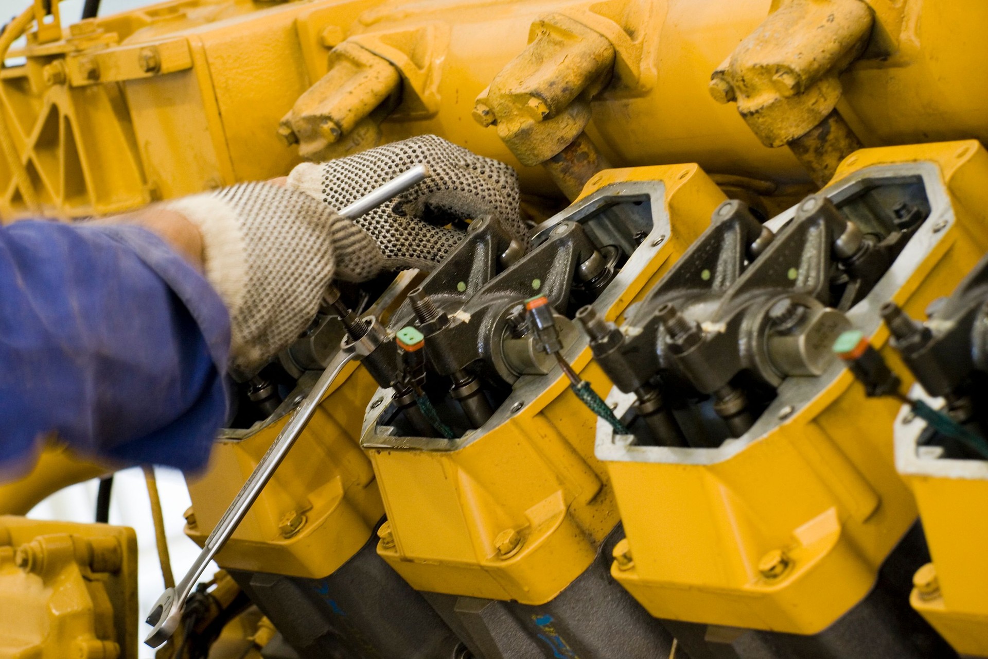 Large engine maintenance being performed